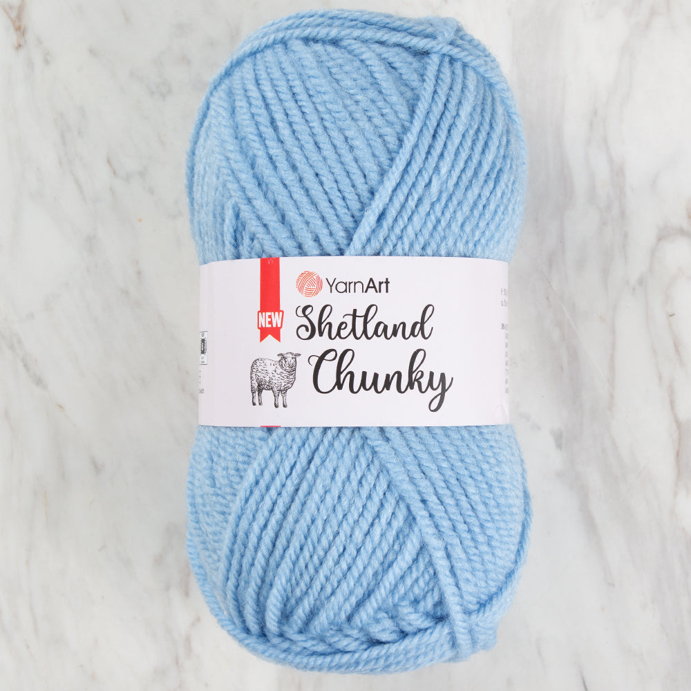 Yarnart Shetland Chunky Mavi El Örgü İpi - 636